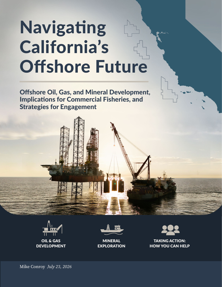 Cover of Navigating California’s Offshore Future: Offshore Oil, Gas, and Mineral Development Report, 2026