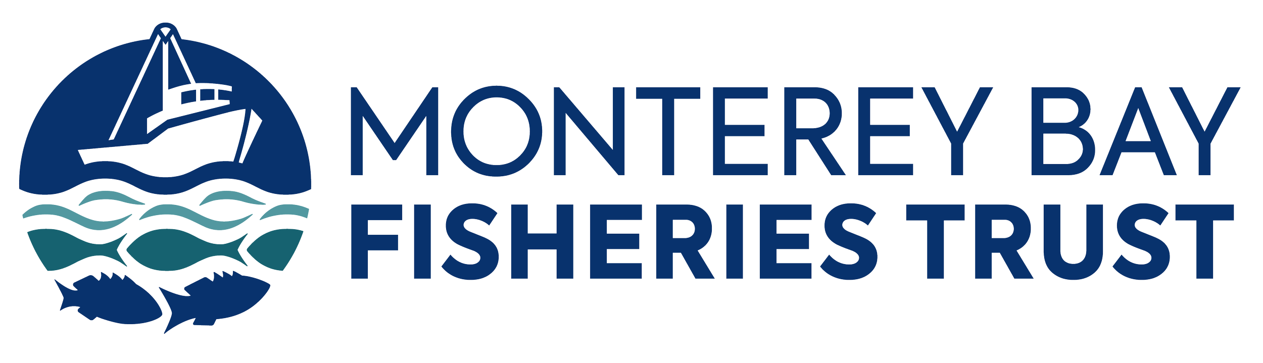 Logo of Monterey Bay Fisheries Trust featuring a stylized boat, waves, and fish with the organization's name.