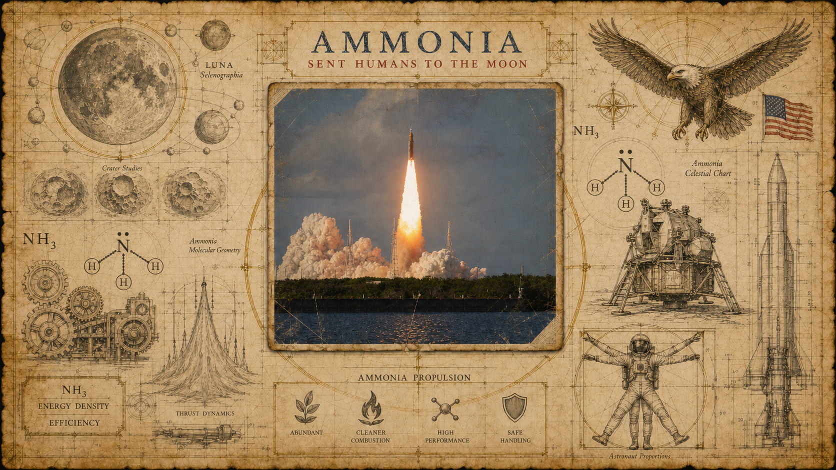 Ammonia sends humans to the moon