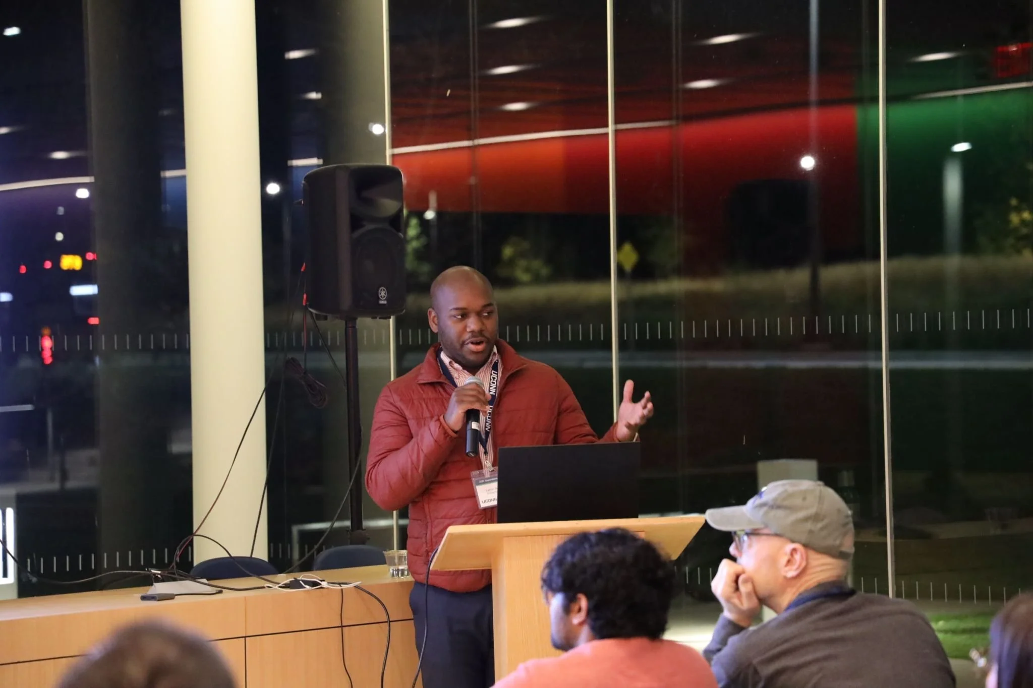 Pitching during the Separations conference at UConn