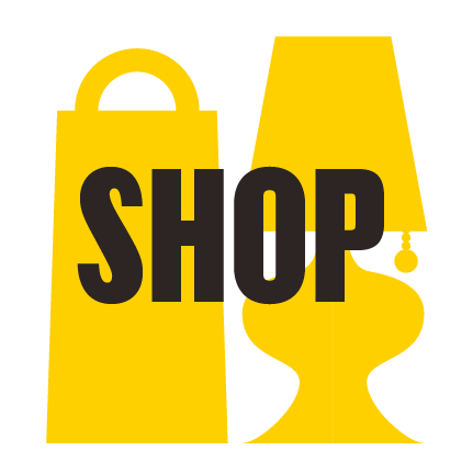Westport East Graphic with shopping bag and lamp icons behind the word 'SHOP' in bold black letters.