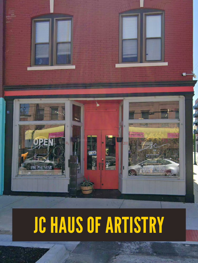 The storefront of JC Haus of Artistry,  Westport East.