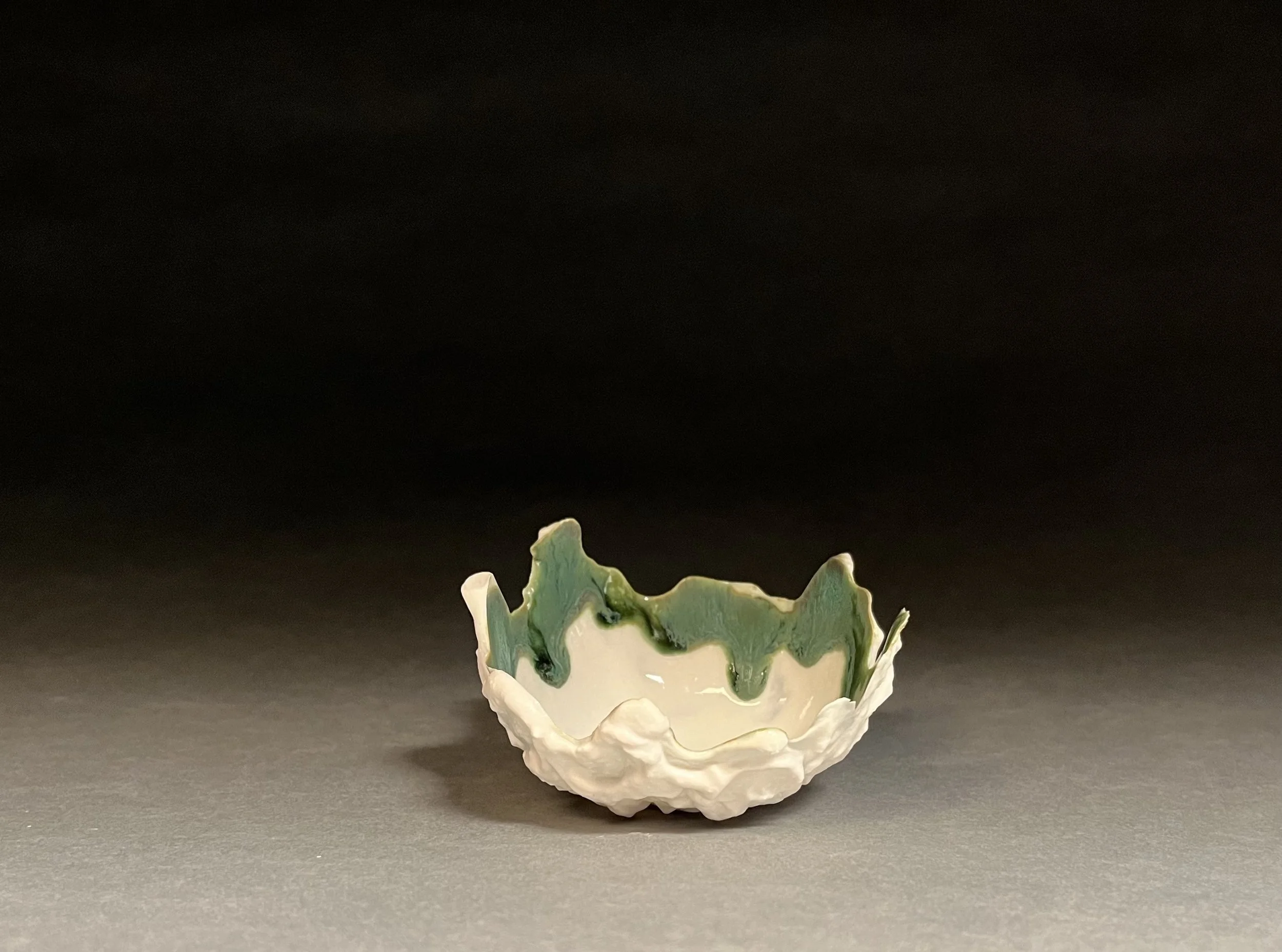 Green and White Porcelain Bowl II