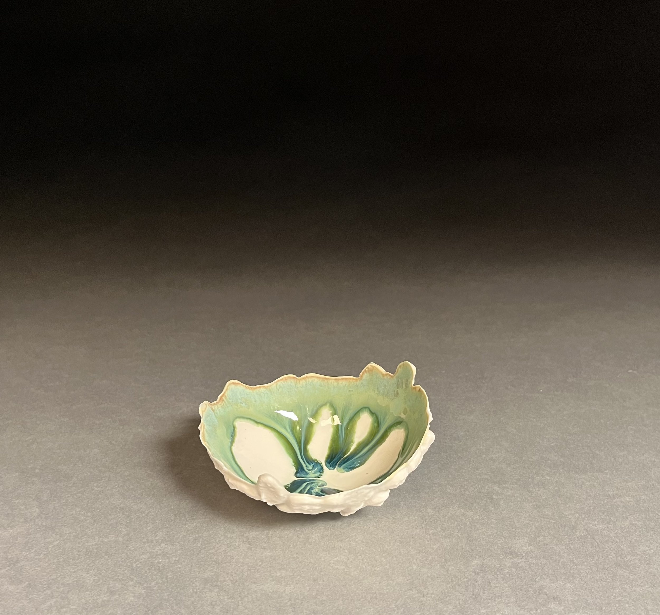 Green and White Porcelain Bowl