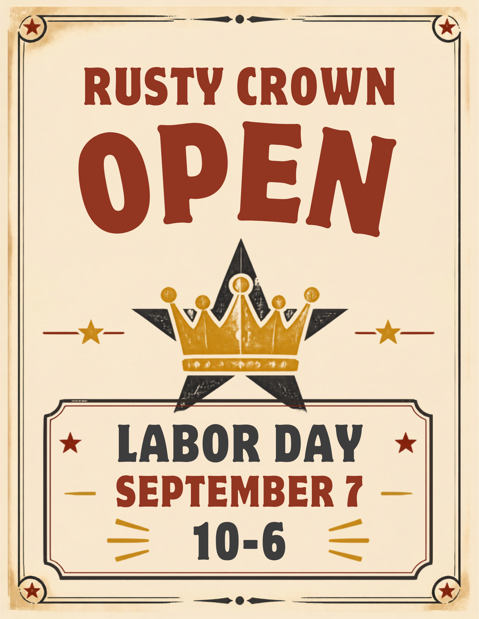 OPEN on Labor Day