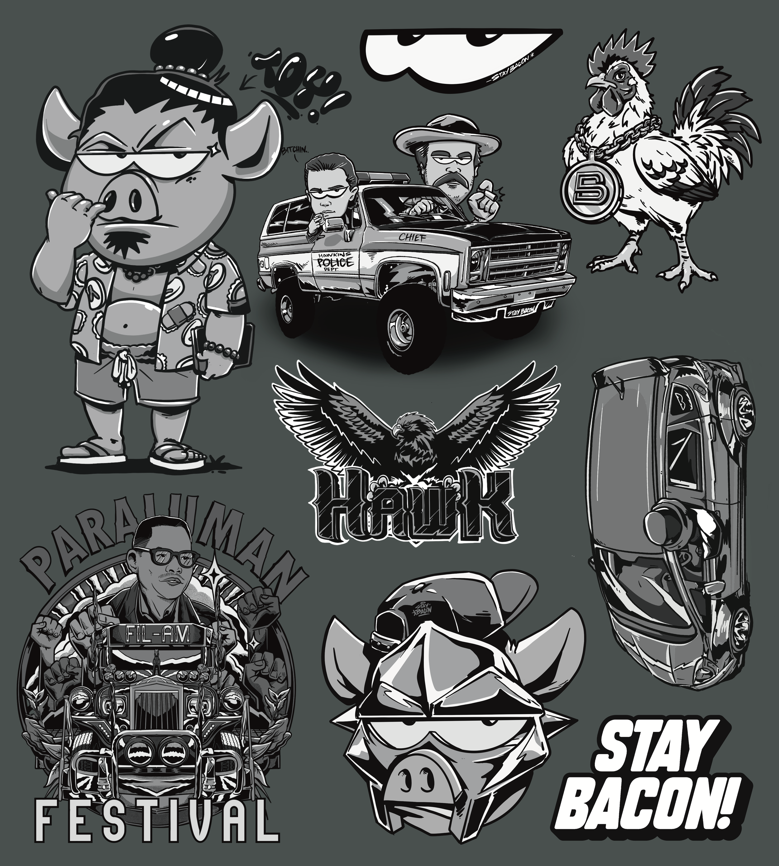 CARICATURES AND MASCOTS