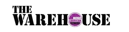 Logo for The Warehouse boutique fitness studio in Rosemount, Minnesota with a purple circle logo for Nickie Carrigan Fitness