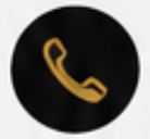 Icon of a gold telephone receiver on a black circular background