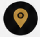 Black circular icon with a gold location pin in the center