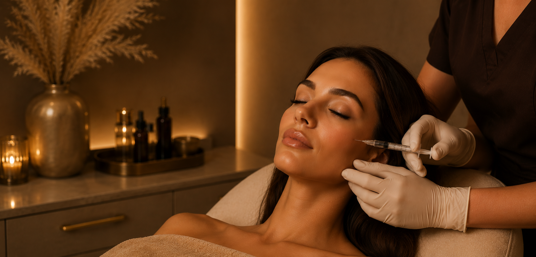 Woman receiving radiesse filler
