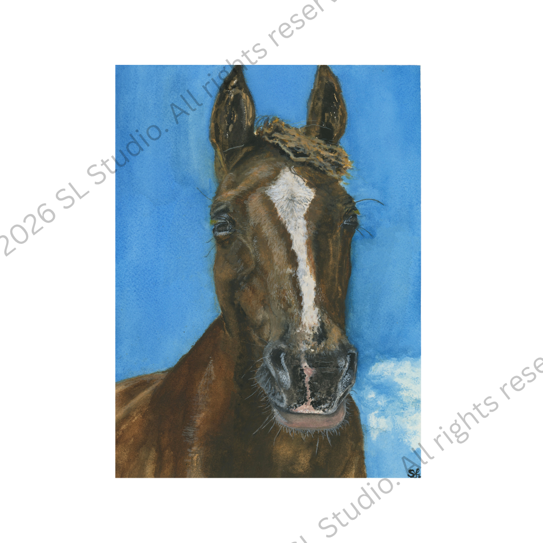 "High Horse." Watercolor, 2026.