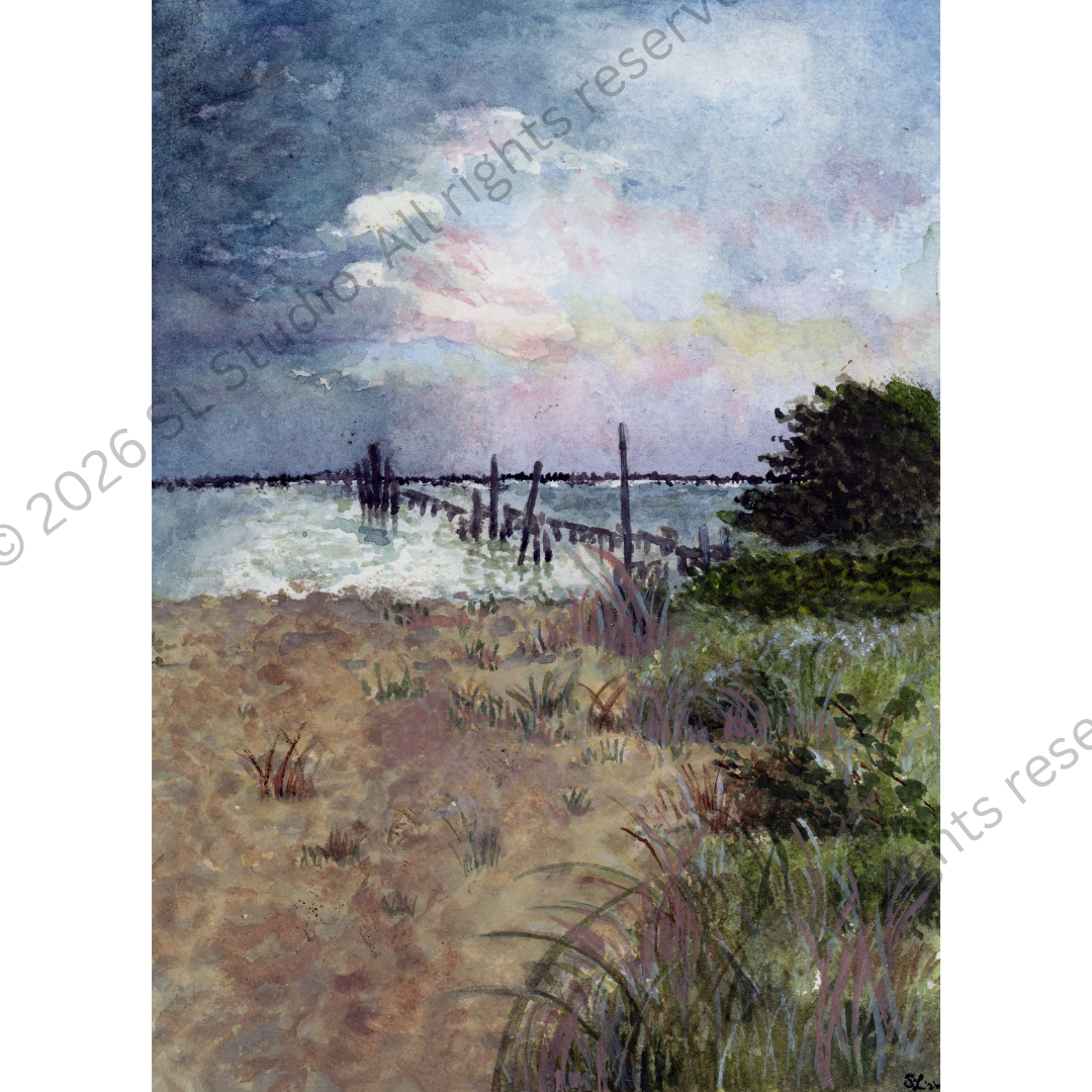 "Storm Rolling In," Provincetown, MA. Watercolor, 2026.