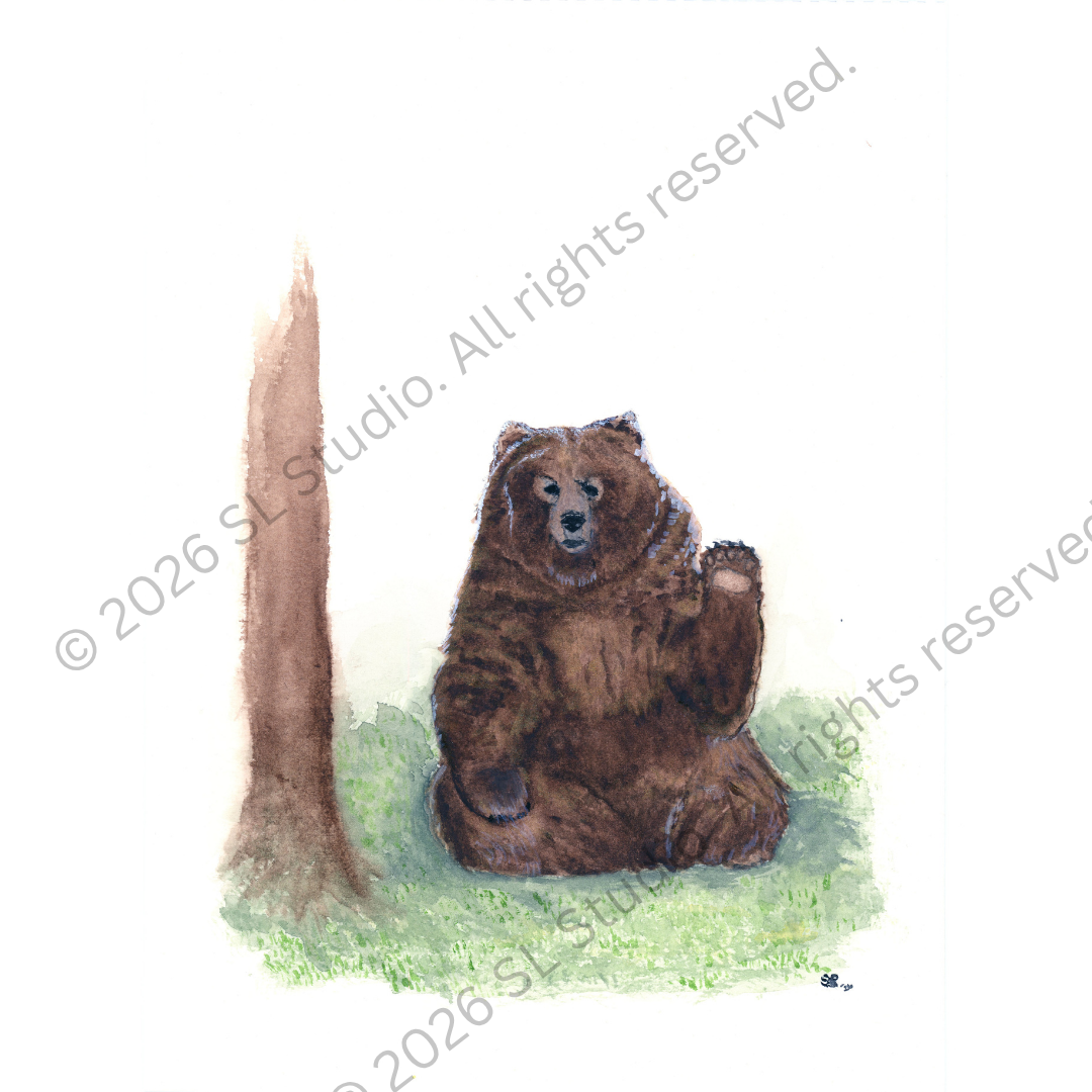 "Forest Friend." Watercolor, 2026.