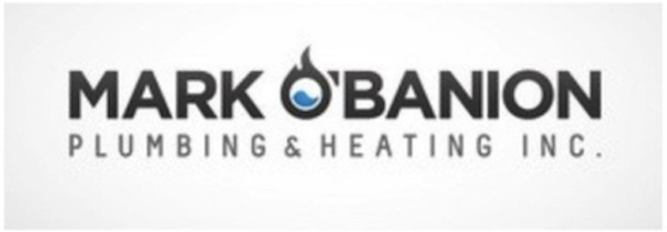 Logo for Mark Obanion Plumbing & Heating Inc., with the company name and a water drop symbol.