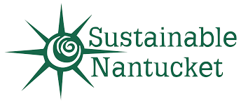 Logo of Sustainable Nantucket with a green stylized compass and spiral design.
