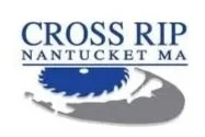 Cross Rip Nantucket, Massachusetts logo featuring a blue and gray fish or whale