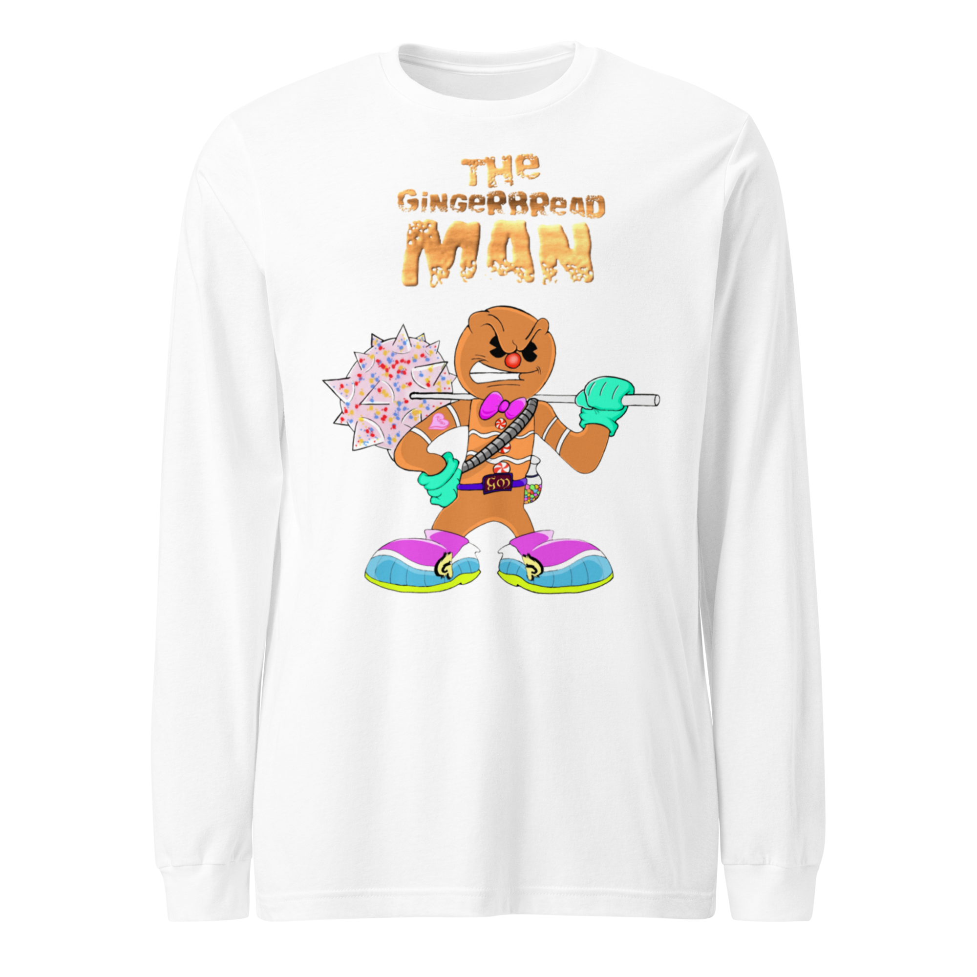 The Gingerbread Man (Front Design) Unisex Long Sleeve Tee