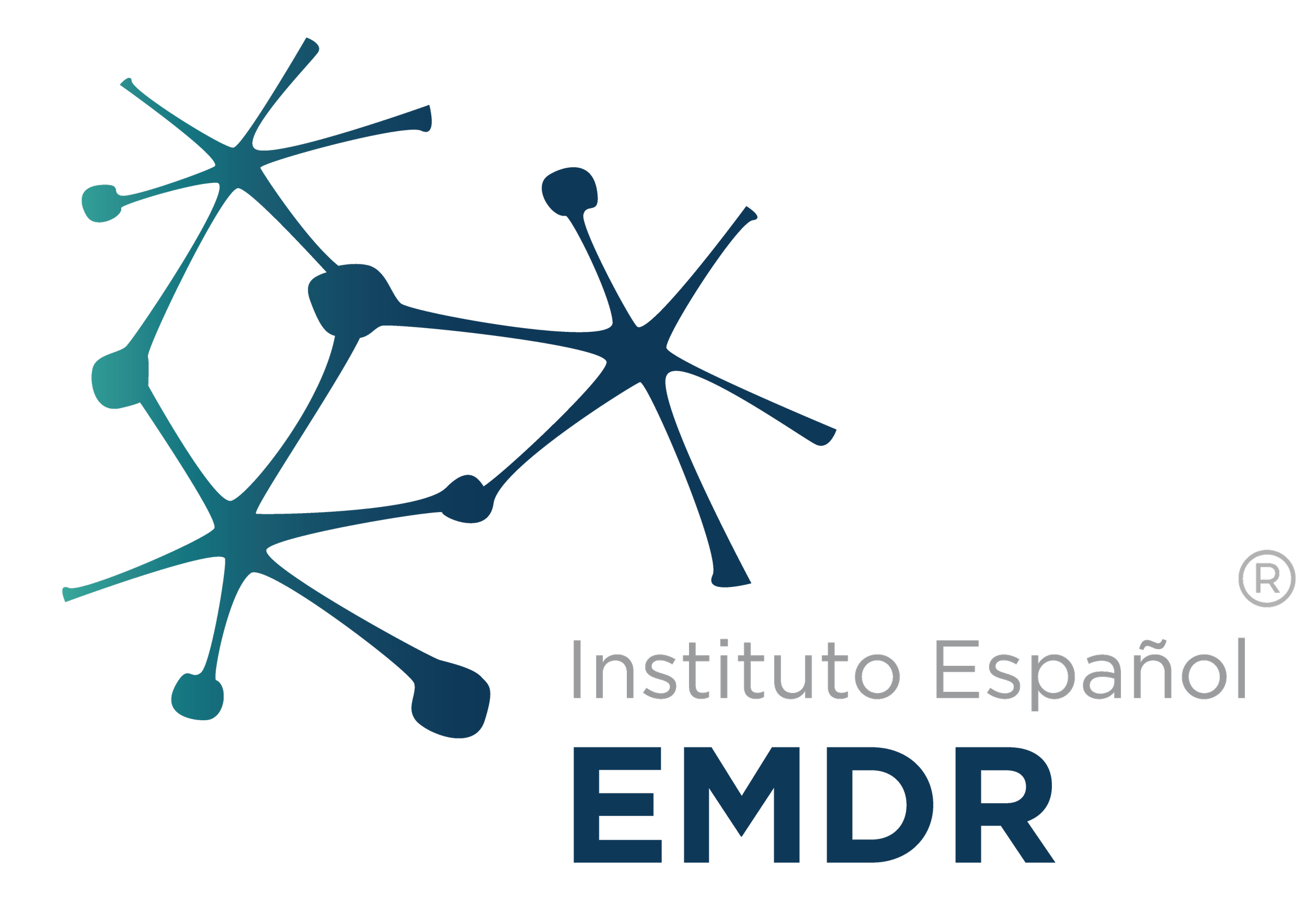 Logo estilizado del Instituto Español EMDR con una red de conexiones en color azul y texto oscuro.