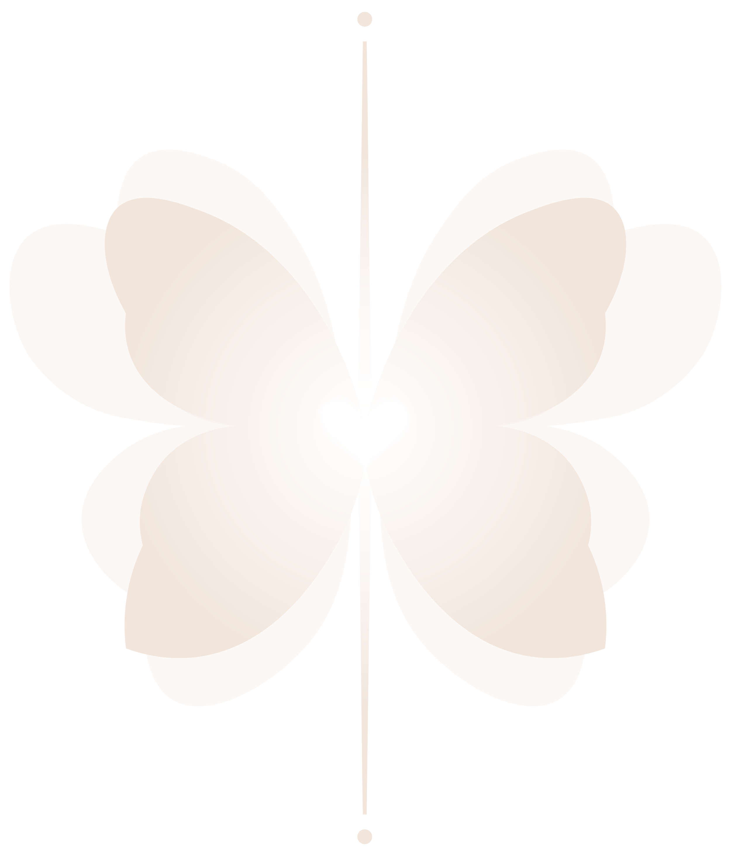 A digitally altered image of a butterfly with large beige wings and a cream-colored body, set against a stark white background.