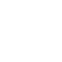 Simple black and white cartoon-style drawing of a house with a door, two smiling children, and trees on either side.