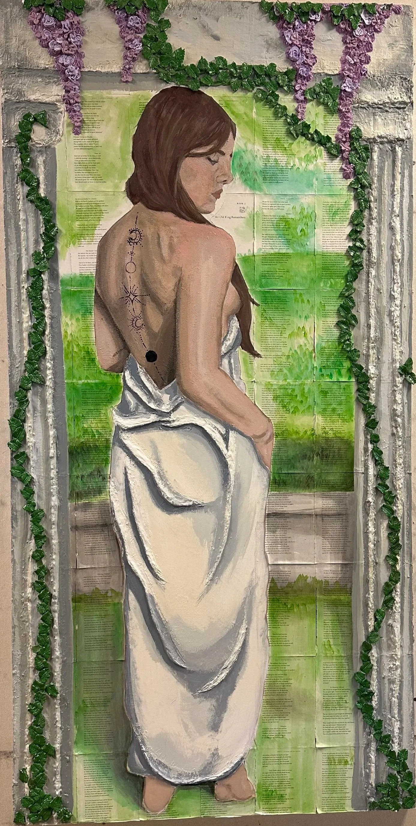 Acrylic, Watercolor, Modeling Paste on Canvas