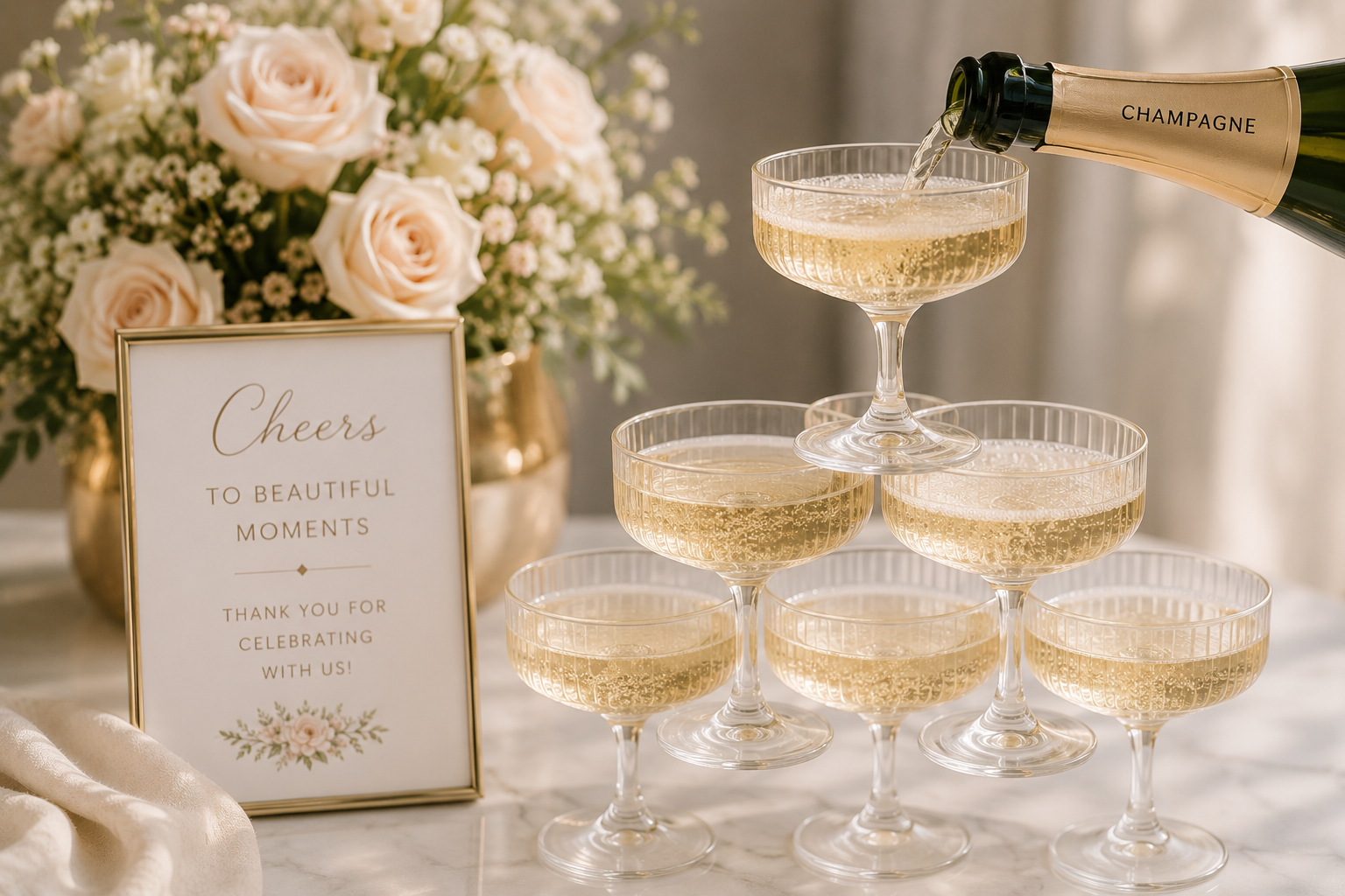 Raleigh NC mobile champagne cart for weddings bridal showers and luxury celebrations