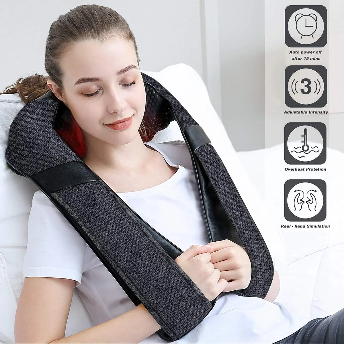 Electric Shiatsu Shoulder &amp; Back Massager with Heat