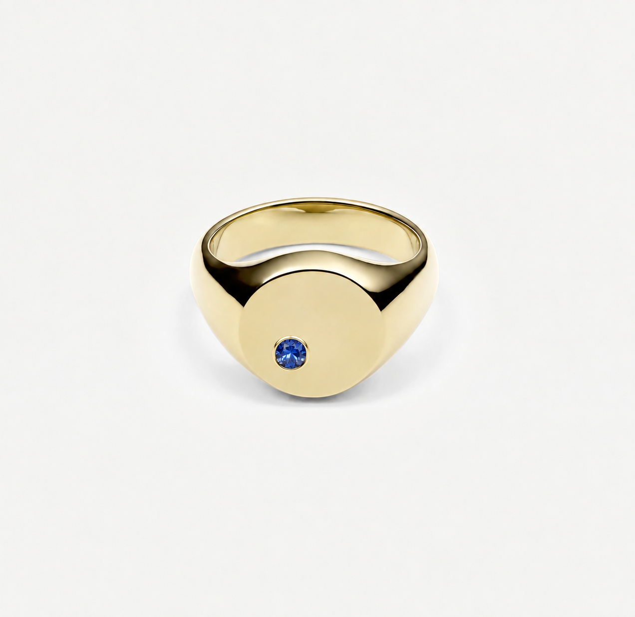 The Classic Mens Signet Ring in Deep Blue