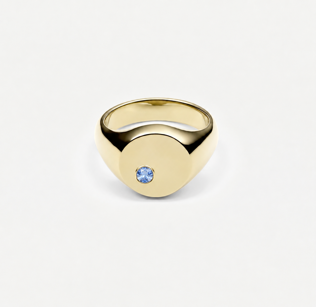 The Classic Mens Signet Ring in Sky Blue