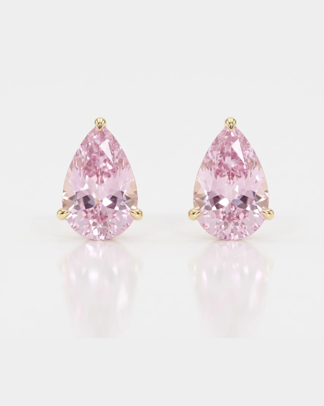 Candy Drop Sapphire Pear Earrings - Pastel Pink
