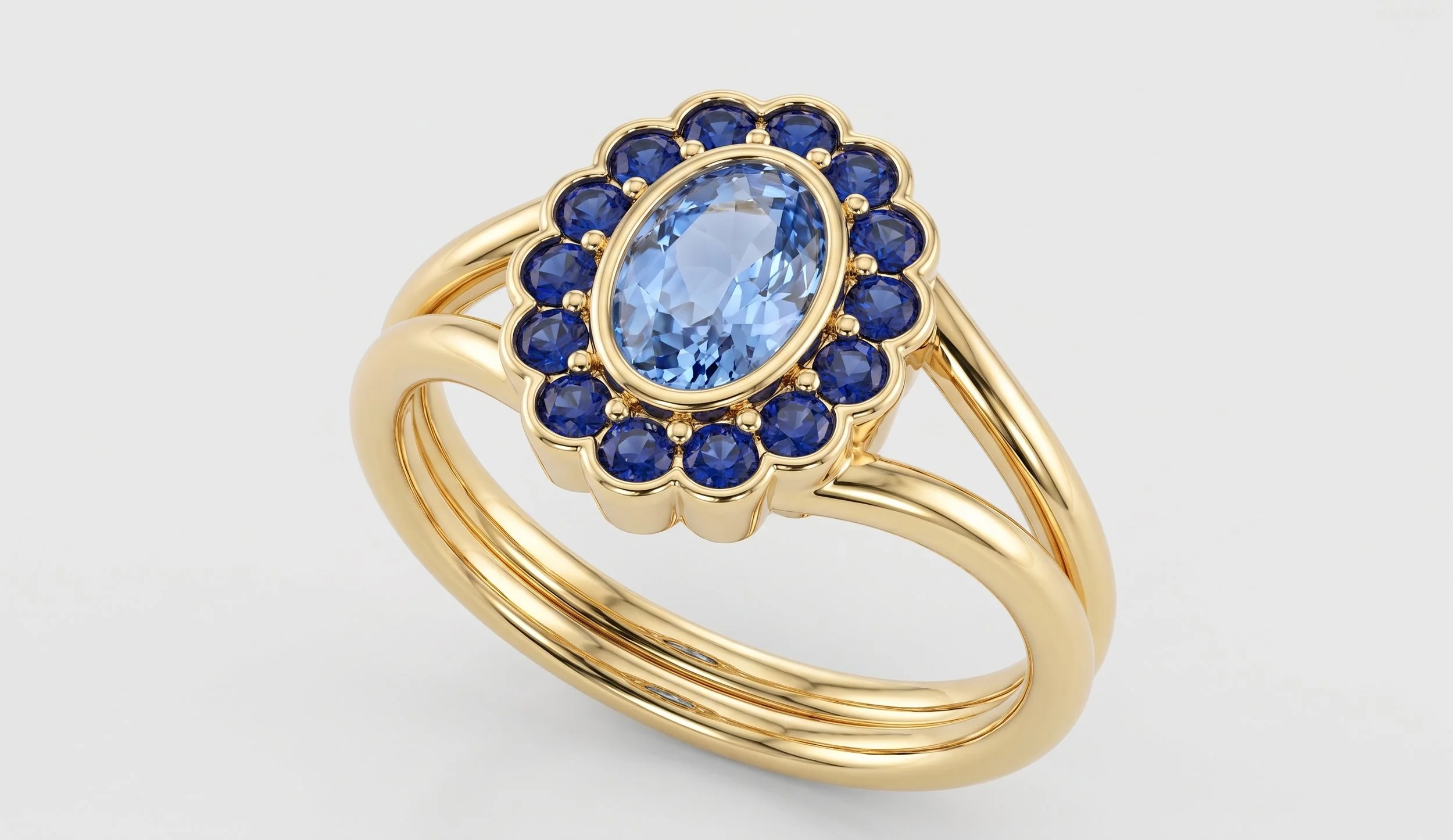 Asha Signet Ring in Ceylon Blue [In-stock]