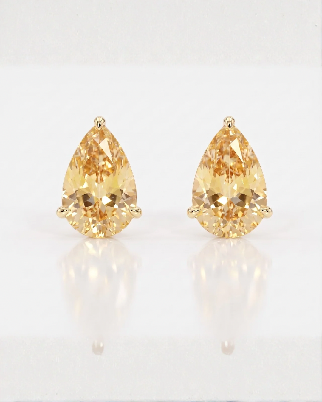Candy Drop Sapphire Pear Earrings - Butter Yellow