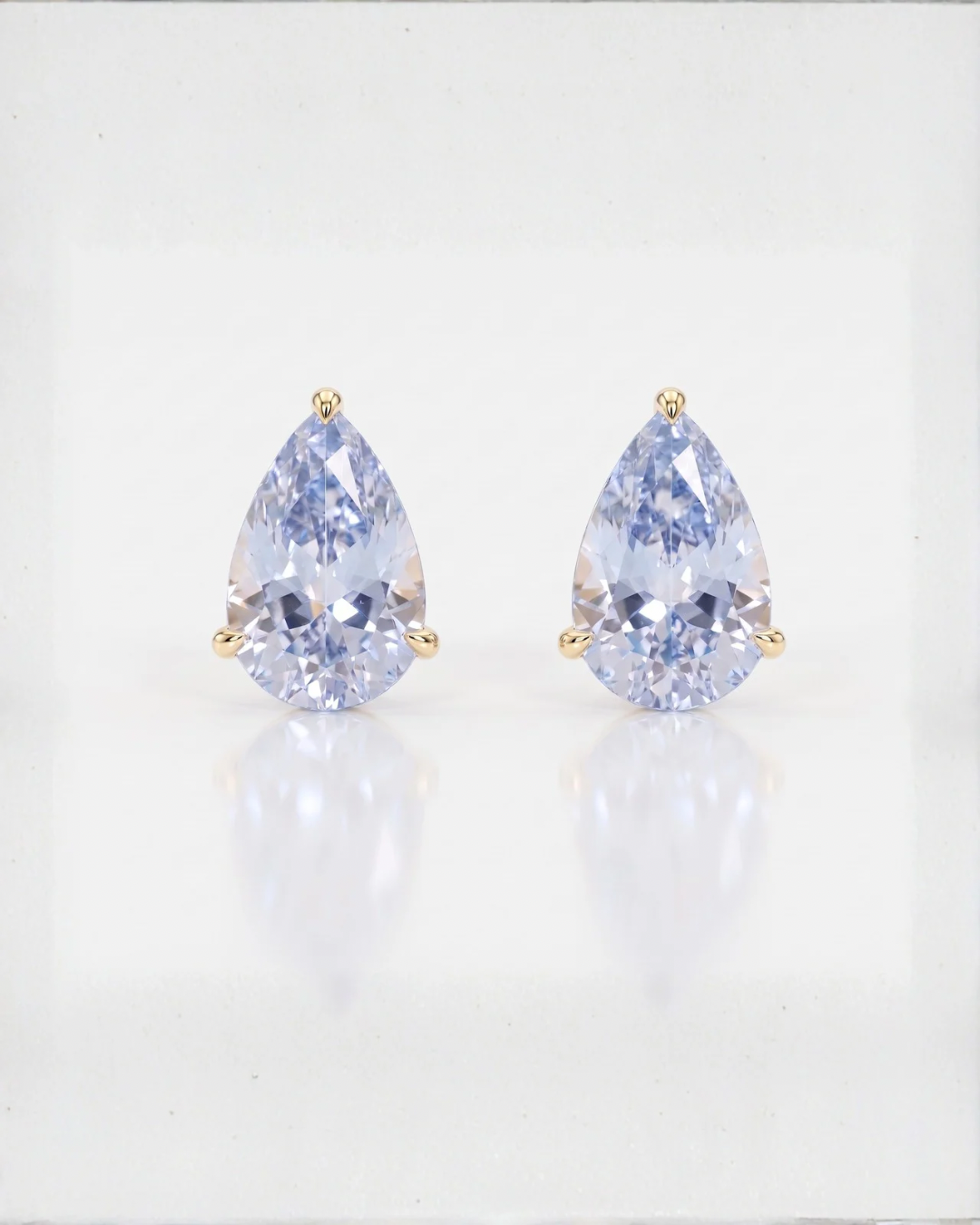 Candy Drop Sapphire Pear Earrings - Cloud Blue