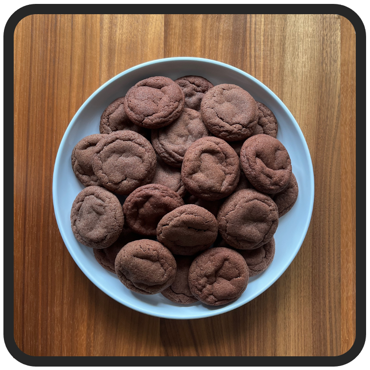 suzanne’s dark doodles — chocolate snickerdoodles