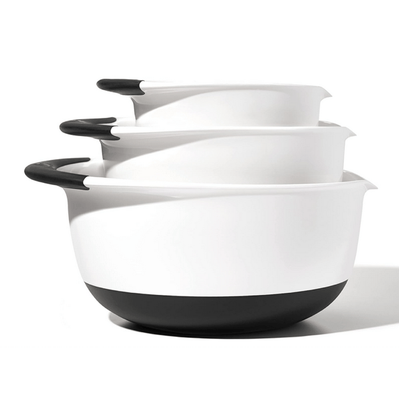 MIXING BOWL SET - lighter weight with an easy-grip handle on the lip
