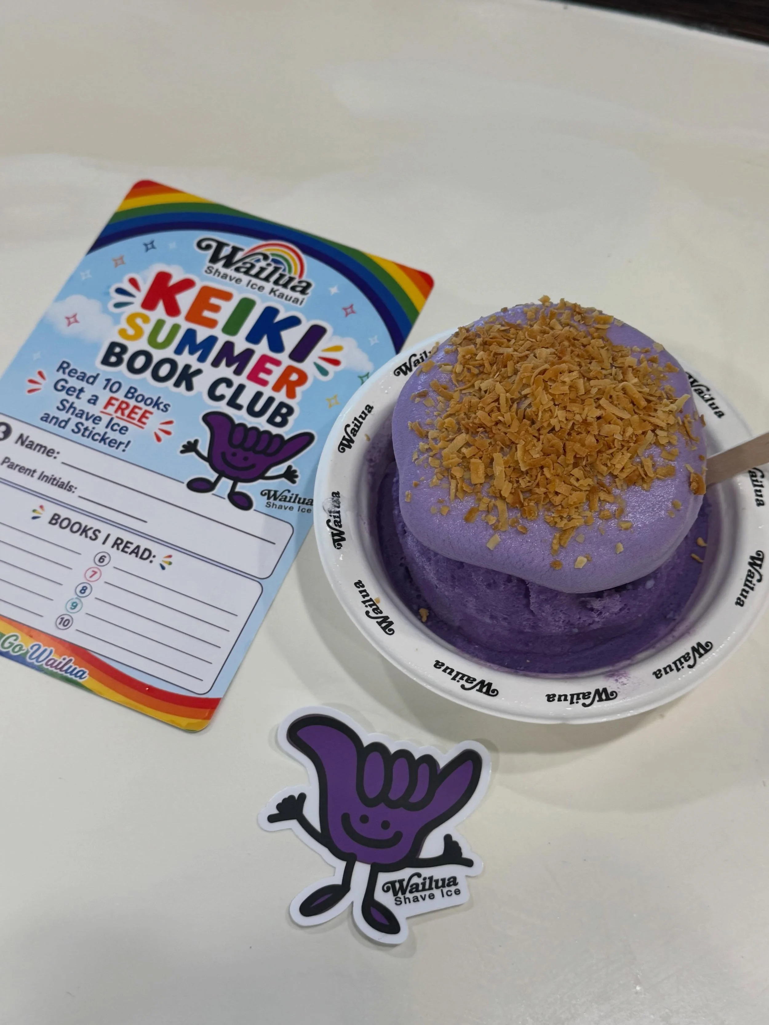 🌺📚 Join Da Shave Ice Summer Book Club! 📚🌺

Calling all kamaʻāina keiki ages 12 &amp; under! 🤙🏼

Read, have fun, and cool off this summer with our FREE Summer Book Club! Stop by the shop to pick up your reading card and start your book adventure