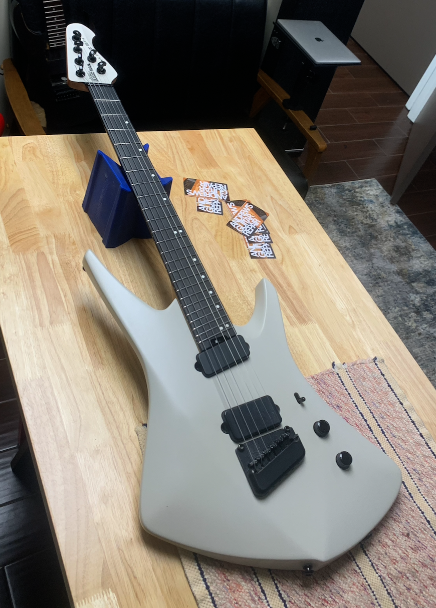 Ernie Ball Kaizen in for a setup.