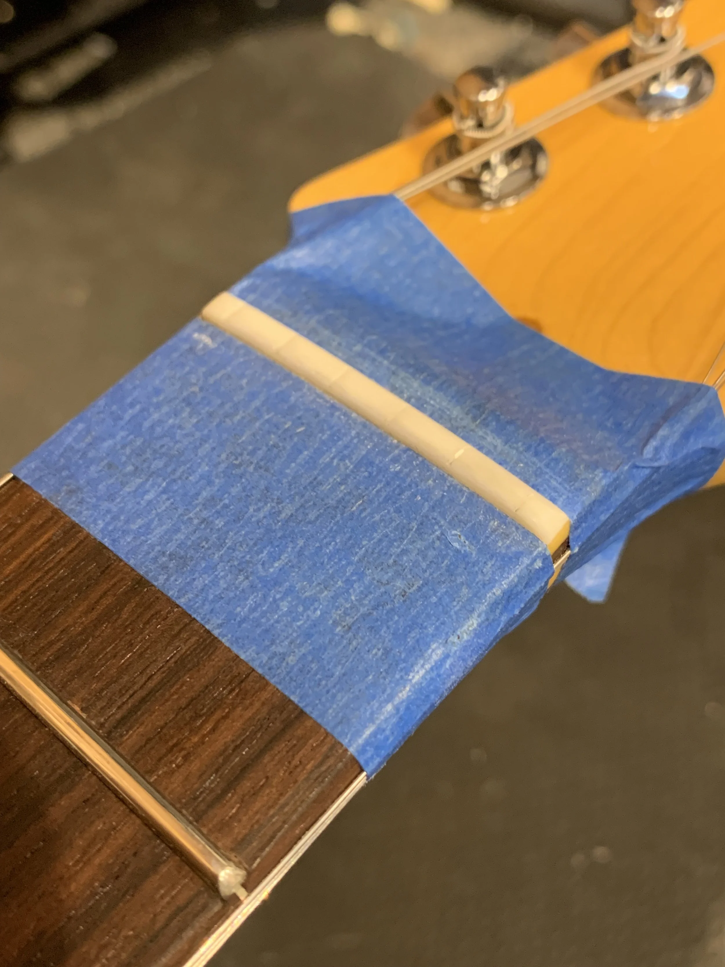 New nut for a Fender Stratocaster.