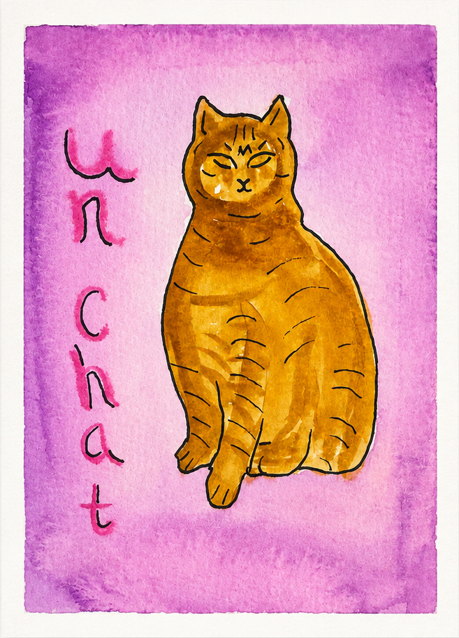 "un chat"
watercolor on paper
2025