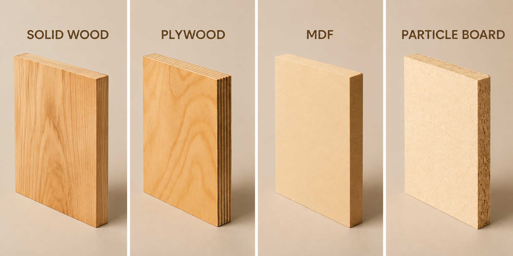 cabinet material plywood solid wood MDF particle board