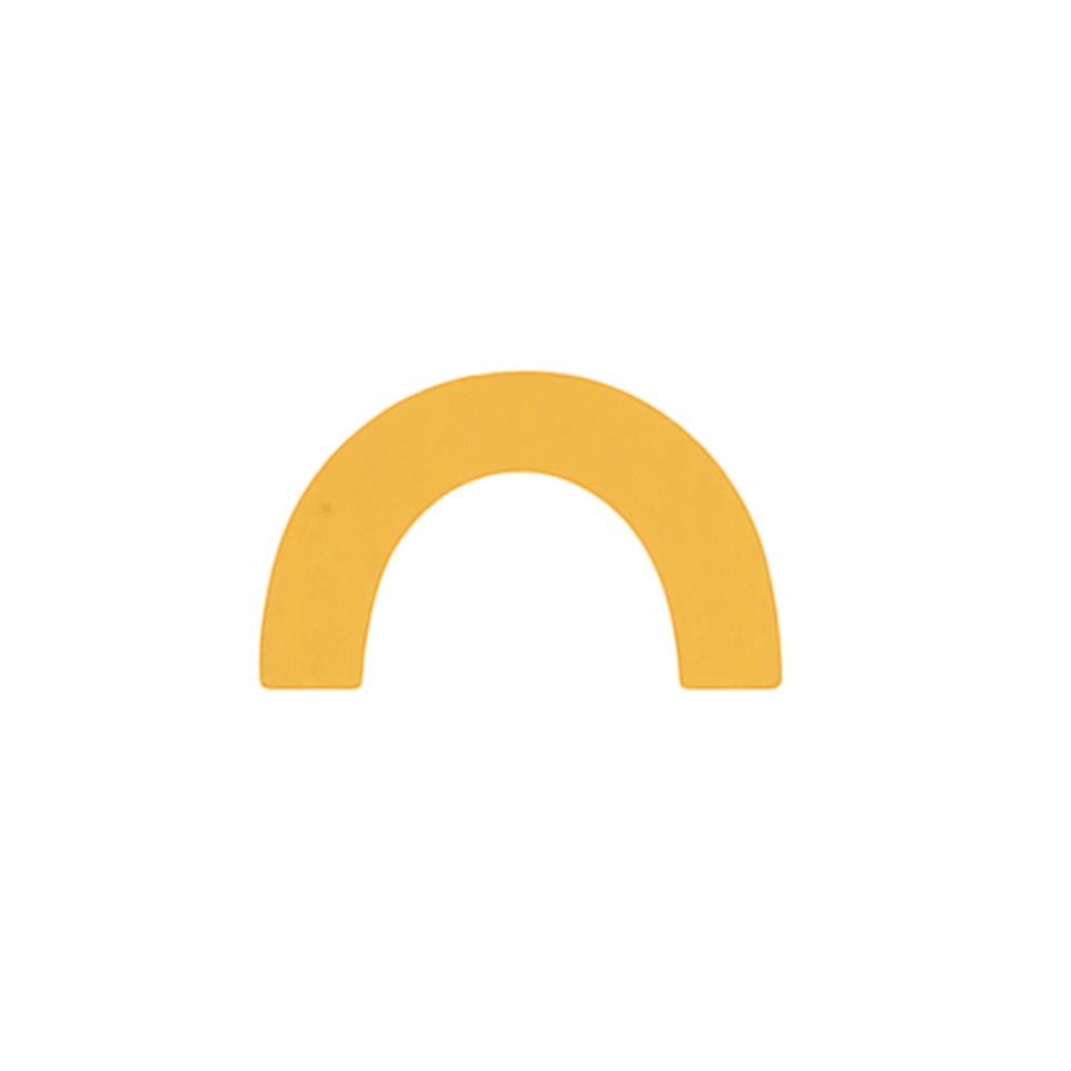 Golden arches of a McDonald's logo with orange and yellow colors.