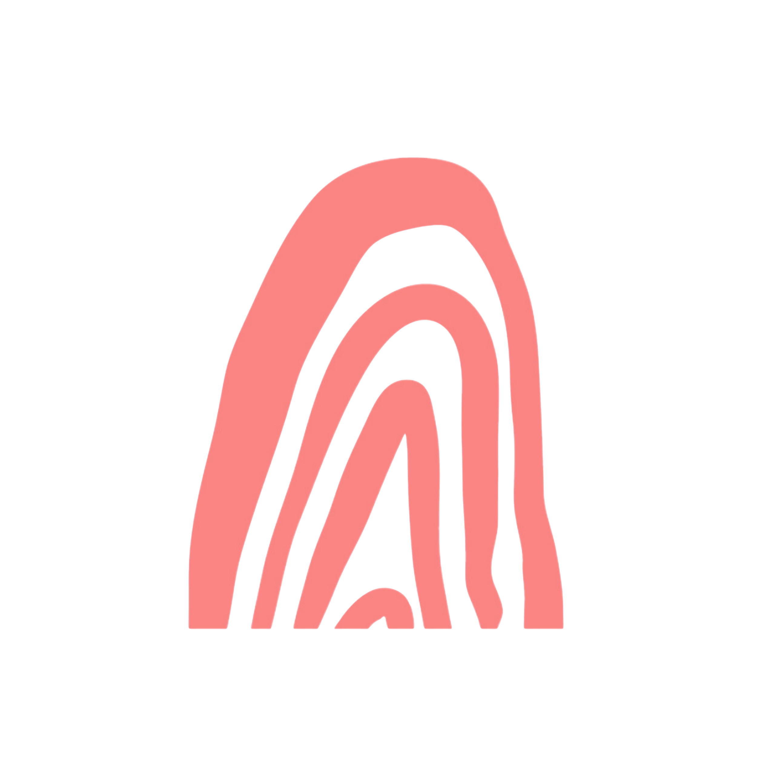 A diagram with a black background, featuring pink, purple, and blue concentric arcs or rainbow-like shapes, with some distortion or glitch effects.