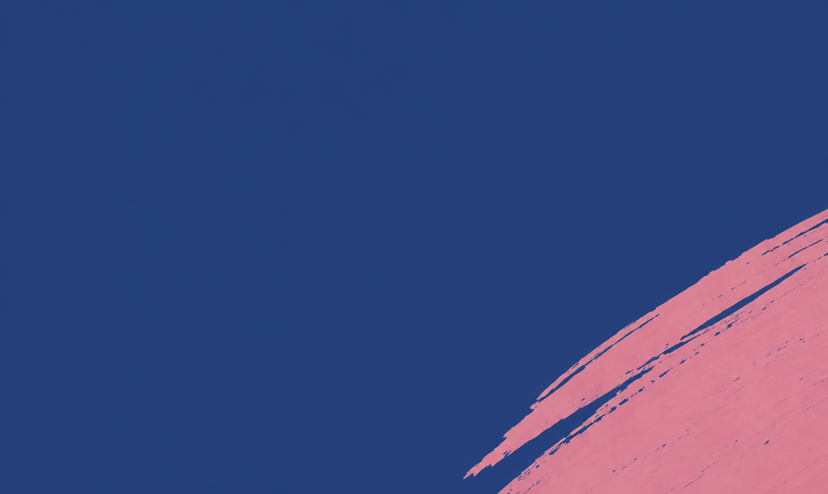 Abstract background with a blue and pink color scheme, featuring a large pink brushstroke in the bottom right corner.