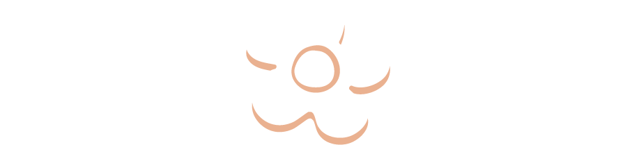 Series of white circles with a white flower shape in the center on a black background.