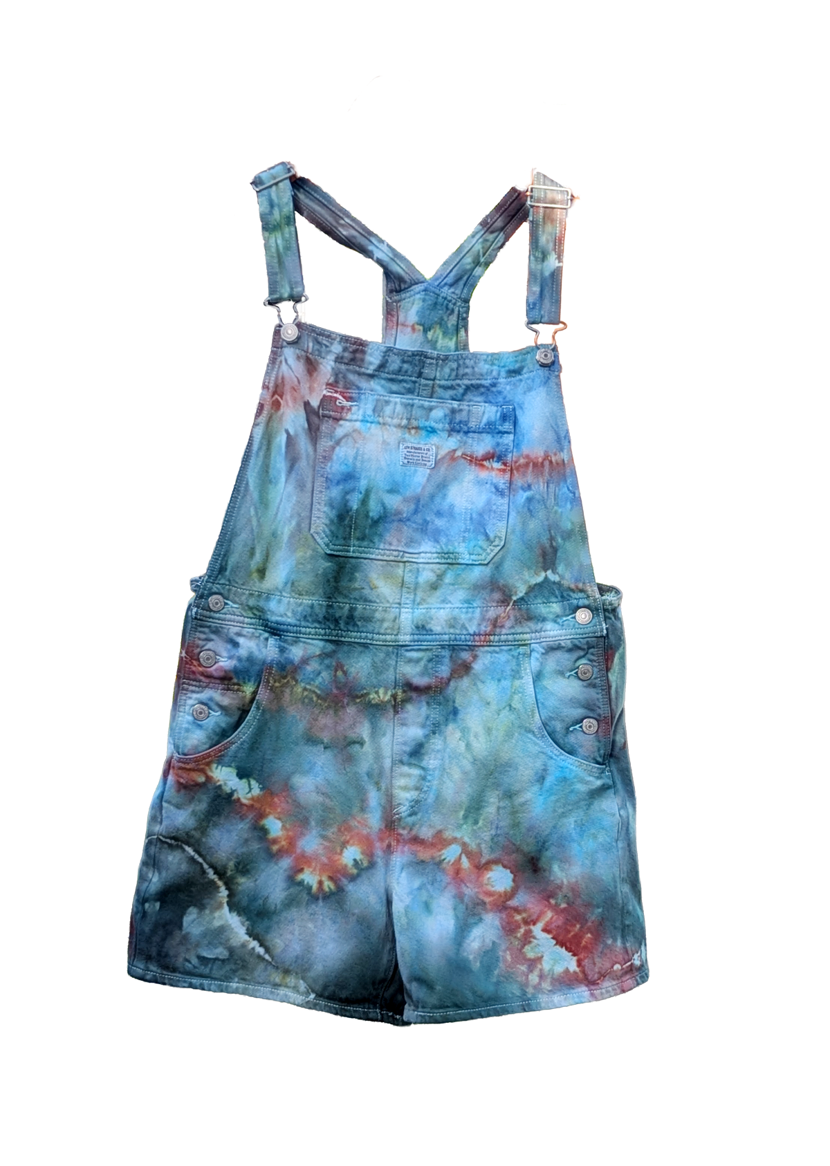 Shorty Overall XL - Turquoise & Rust Geode