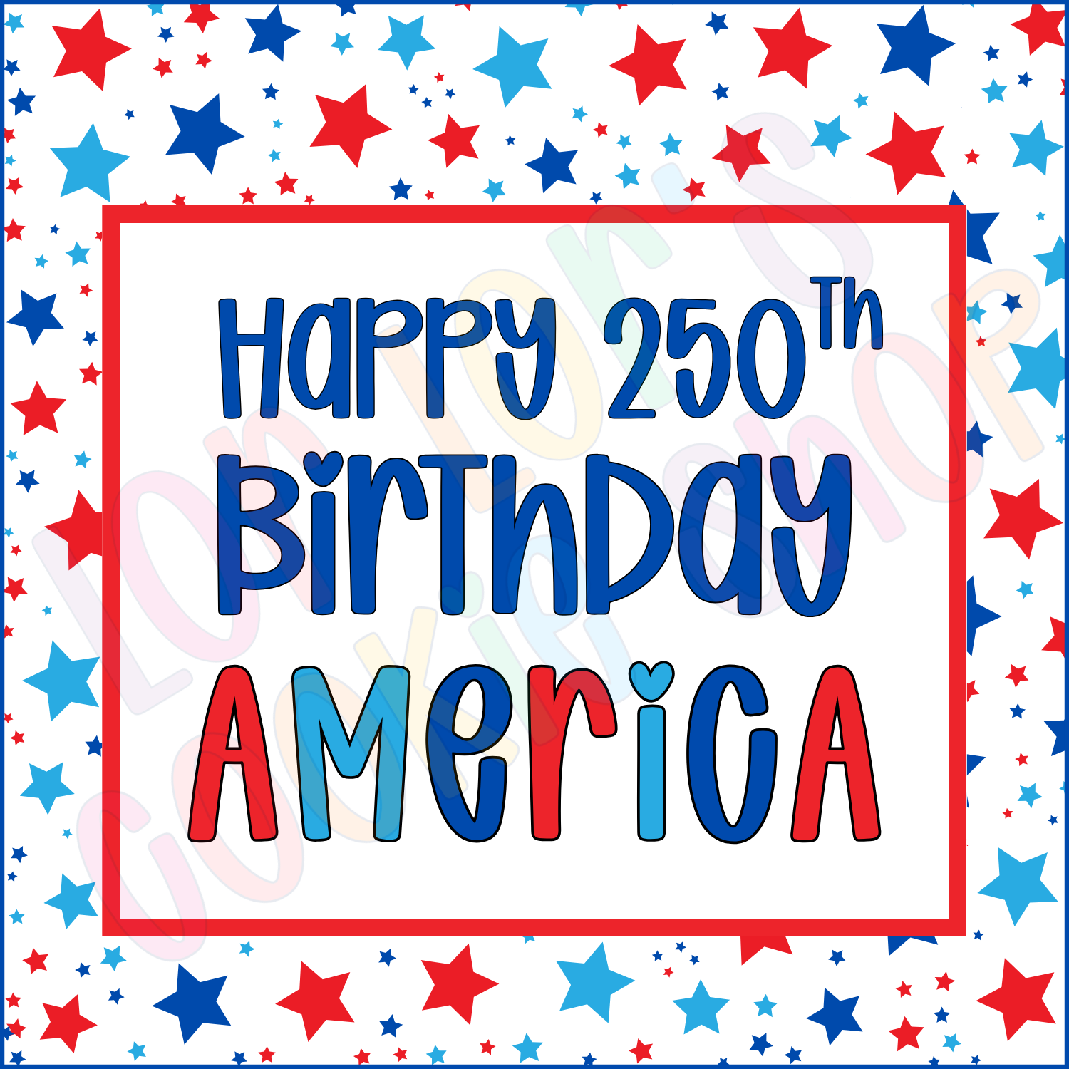 Happy Birthday America! - 2 Inch Square Tag