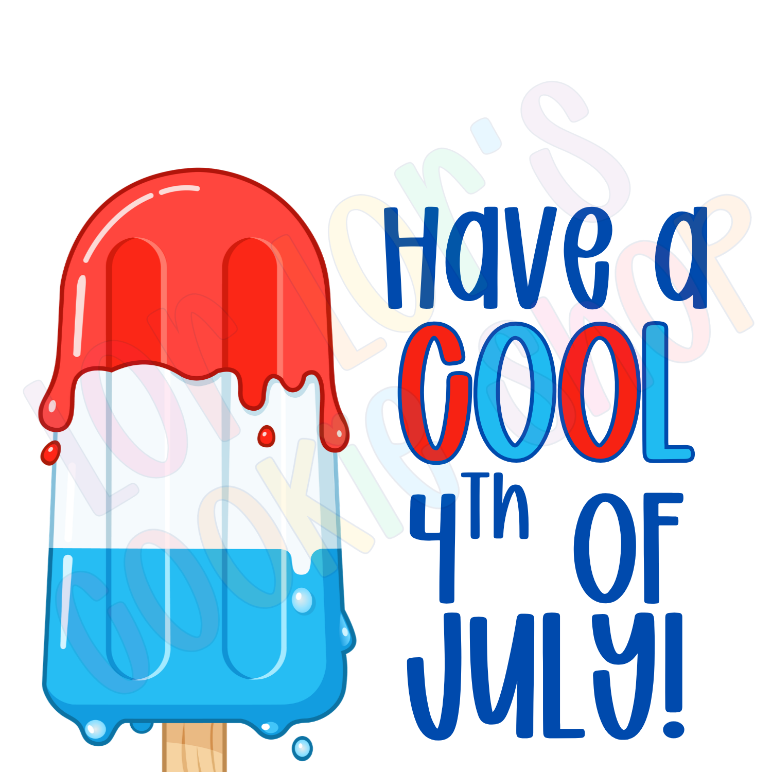 Have a Cool 4th of July- 2 Inch Square Tag