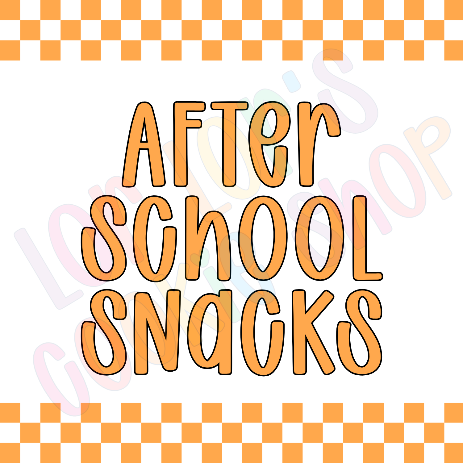 After School Snacks- 2 Inch Square Tag