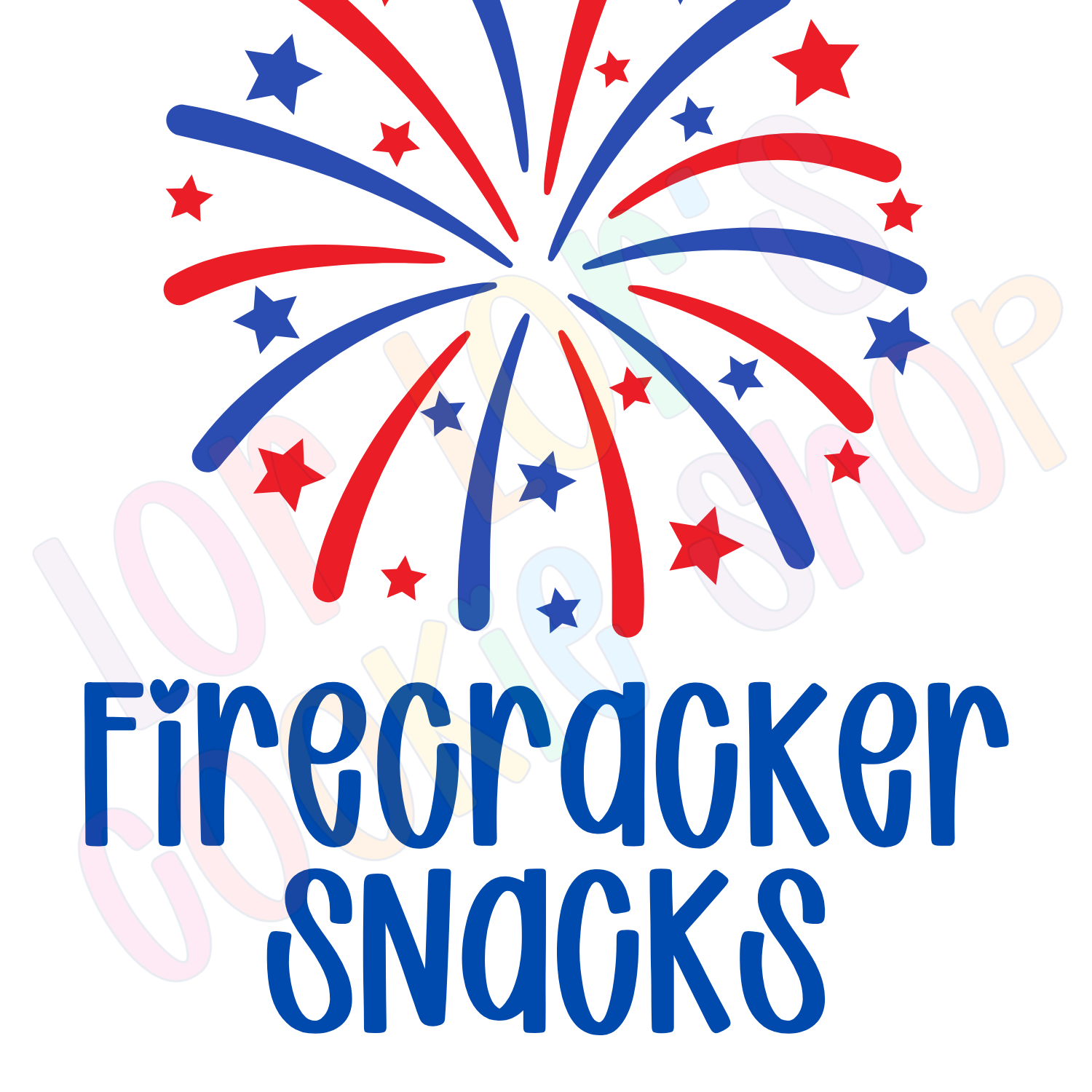 Firecracker Snacks- 2 Inch Square Tag