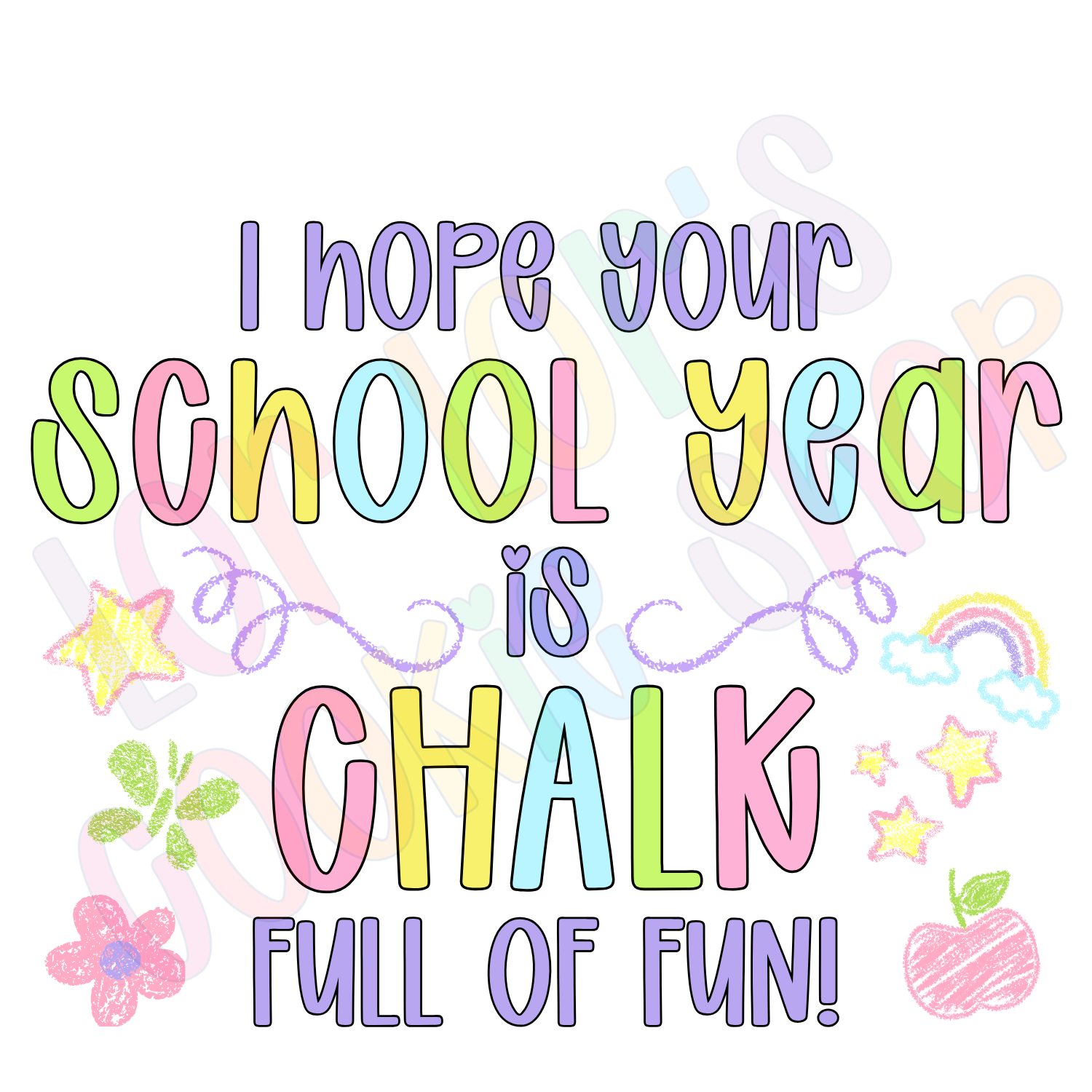 School Year Chalk Full of Fun- 2 Inch Square Tag